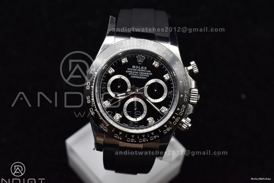 BTF 116519 Edition 768 Contemporary Oysterflex Strap 1:1 Best on Dial Black SA Daytona Diamonds Rubber 0907